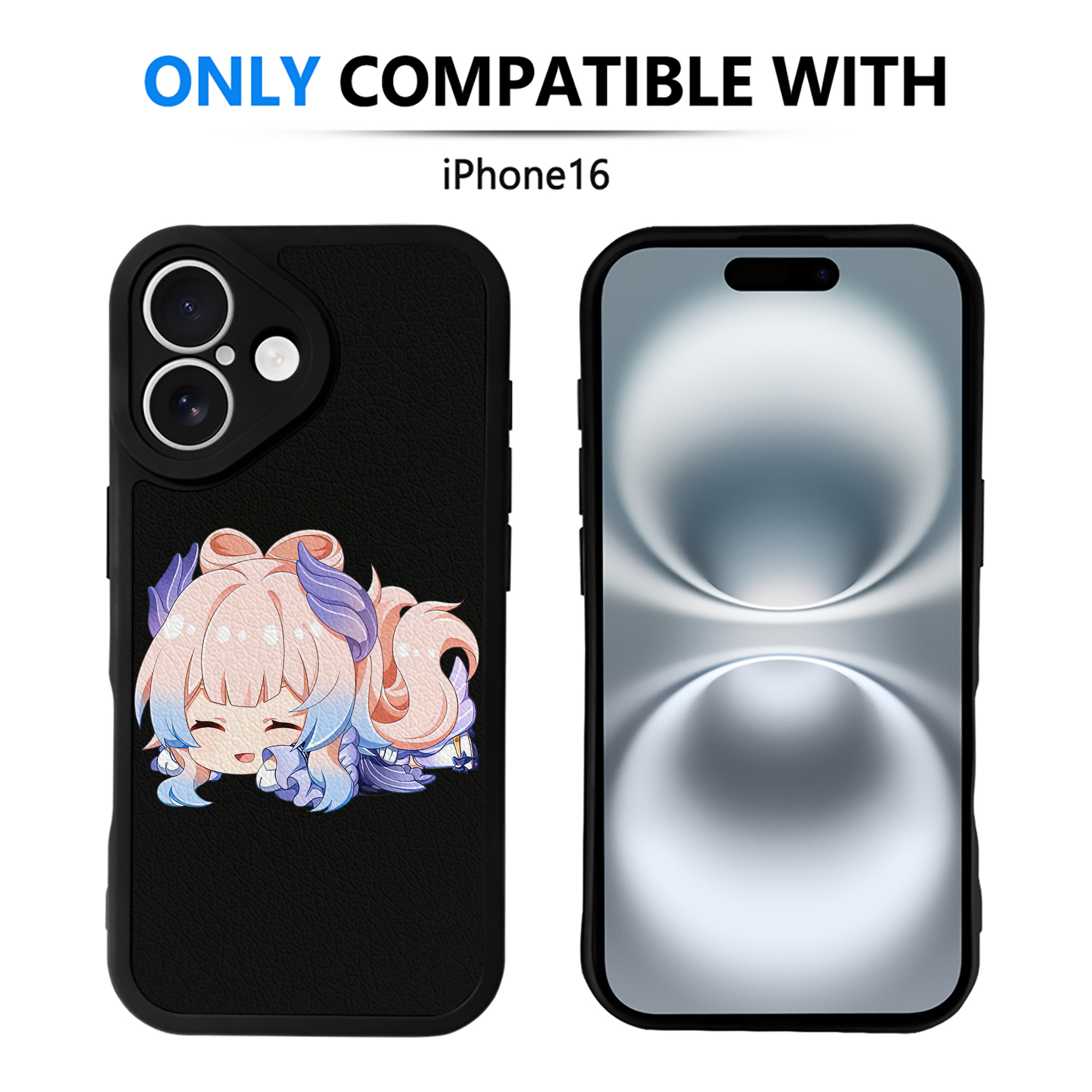 げんし神 珊瑚宮心海 サンゴノミヤ・ココミ genshin Sangonomiya Kokomi 【iPhone 16シリーズ対応】シリコンスマホケース（レザー調） 材質：シリコン